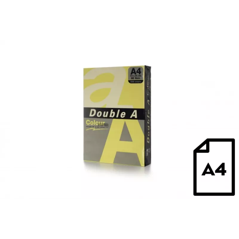 Papel de color Double A, 80 g, A4, 500 hojas, mantequilla
