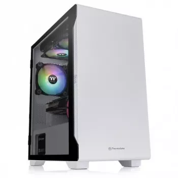 Caja de PC Thermaltake S100 Tempered Glass Snow Edition Micro Tower blanca