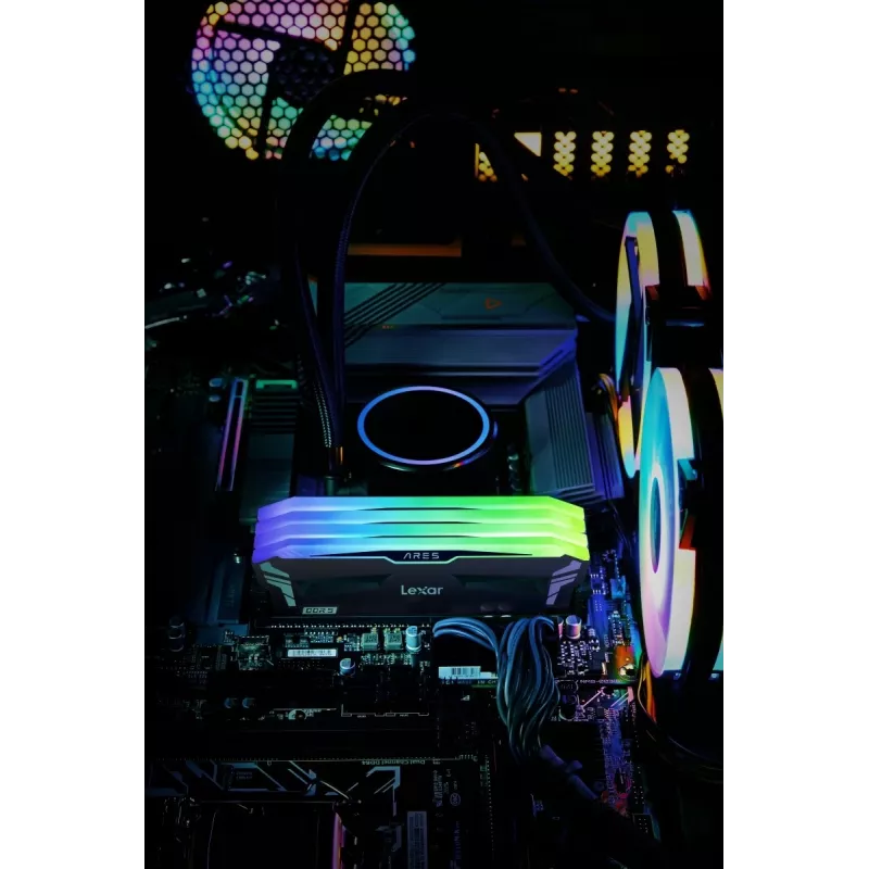 Kit de memoria de escritorio Lexar ARES RGB 32 GB (2 x 16 GB) DDR5 6800 MHz CL34, con disipador, negro