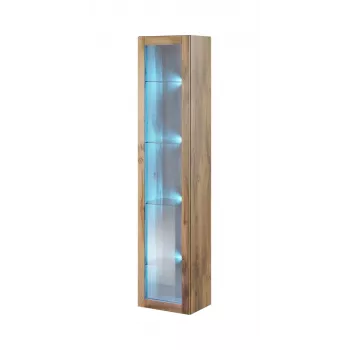 Vitrina Cama Meble VIGO 180 — vitrina de cristal de pared, 1800×400×300 mm, roble wotan