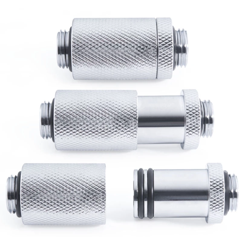 Alphacool ES D-Plug 31,5 mm, G1/4 macho – G1/4 macho, cromado