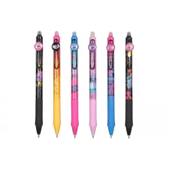 Bolígrafo retráctil borrable con recubrimiento de goma CoolPack Disney Stitch negro