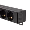 LogiLink - regleta de alimentación (montaje en rack) - 3500 vatios - entrada CEE 7/7 - salidas: 8 (2 x USB, 8 x CEE 7/7) - 1U - 4