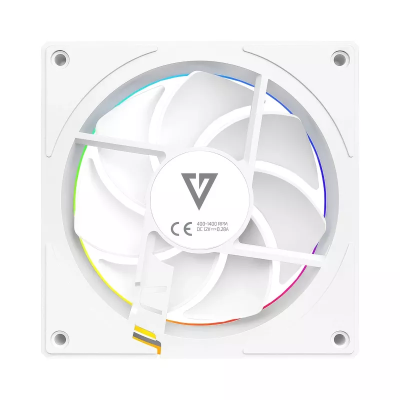 Ventilador de caja MODECOM VOLCANO LOOP 120 ARGB blanco – 120 mm, iluminación ARGB, compatible con PWM, 400–1400 rpm