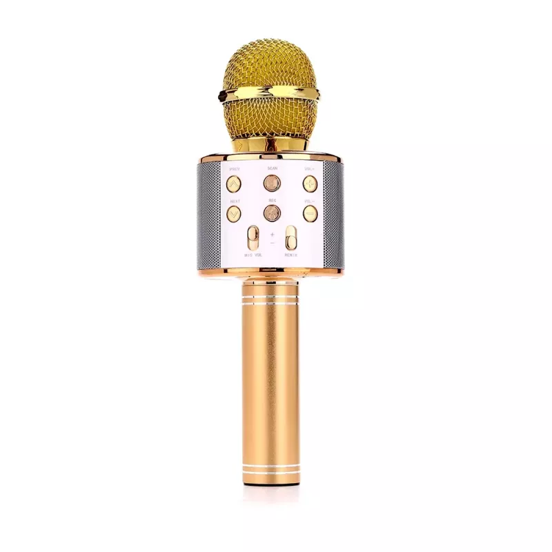 Micrófono MANTA MIC10-G oro cardioide portátil — condensador cardioide, diseño de mano