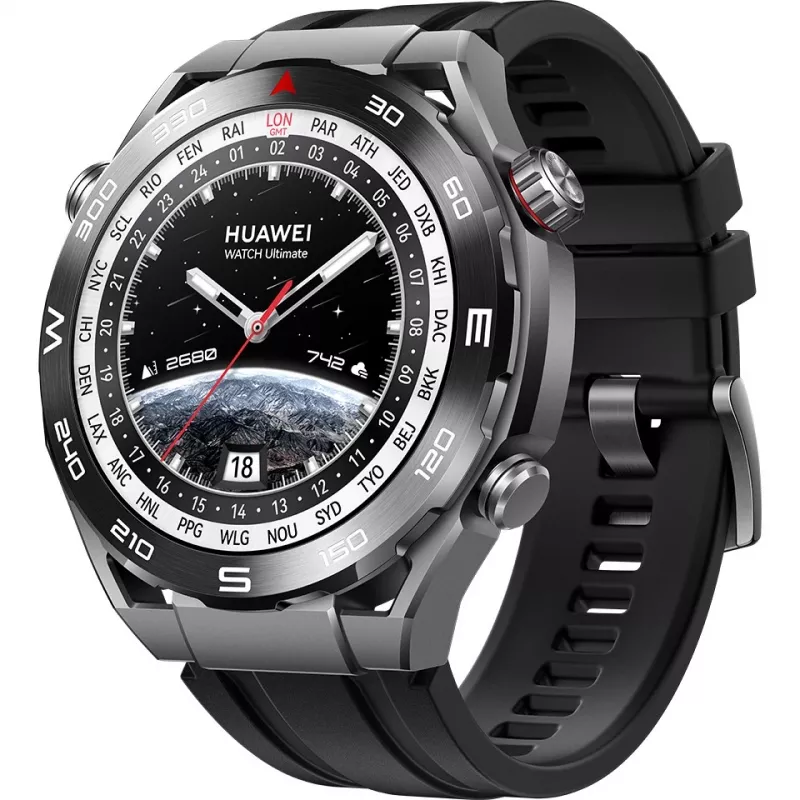 Huawei Watch Ultimate – Smartwatch con correa – caucho nitrilo hidrogenado (HNBR) – circunferencia de muñeca: 140–210 mm – pantalla 3,8 cm (1,5