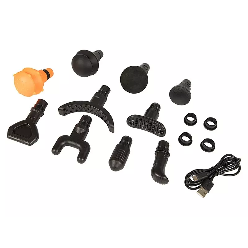 BLOW Wave 4000 44-340# pistola de masaje, 30 velocidades, 10 cabezales, 100 W, pantalla táctil LCD, USB-C, negra