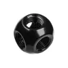 Adaptador en Q Bitspower 5x hembra 1/4 negro mate - adaptador de conexión múltiple G1/4