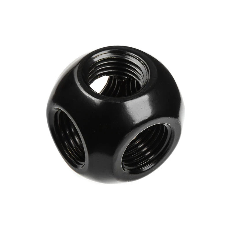 Adaptador en Q Bitspower 5x hembra 1/4 negro mate - adaptador de conexión múltiple G1/4