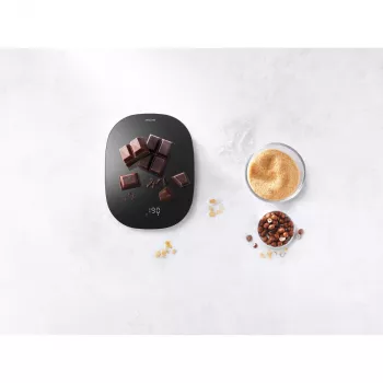 Báscula de cocina electrónica ZWILLING 53011-053-0 – capacidad de 10 kg, negra ovalada, pantalla LCD