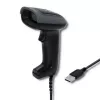Lector de códigos de barras de mano QOLTEC 50863 — escáner 1D/2D, USB con cable, sensor LED, negro, 5V, cable de 1,8 m