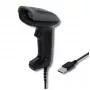 Lector de códigos de barras de mano QOLTEC 50863 — escáner 1D/2D, USB con cable, sensor LED, negro, 5V, cable de 1,8 m