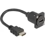 Cable HDMI DeLOCK Type-D conector macho a conector hembra negro 20 cm