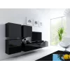 Armario de almacenamiento cama meble VIGO 50×50×30 cm de pared, negro/negro brillo