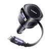 Cargador de coche Baseus Enjoyment Max 60W con cables USB-C y Lightning, carga rápida de doble puerto