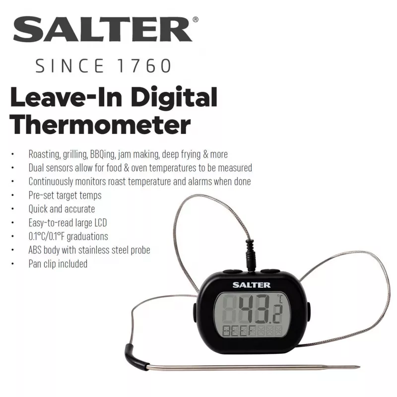 Termómetro digital de lectura instantánea Salter 515 BKCR, impermeable, para alimentos
