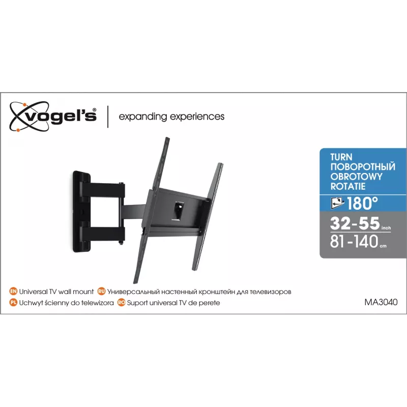 Vogels | Soporte de pared | MA3040-A1 | Orientable | 32-65 | Capacidad máxima 25 kg | Negro
