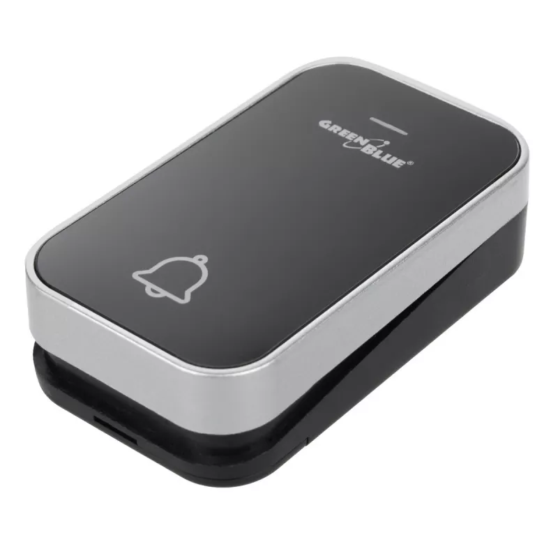 Timbre inalámbrico sin pilas GreenBlue GB157B Kinetic, melodías, Negro, alcance hasta 200m, IP44
