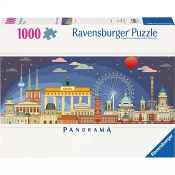 Puzle Ravensburger Panorama Noche en Berlín 1000 piezas, formato panorámico