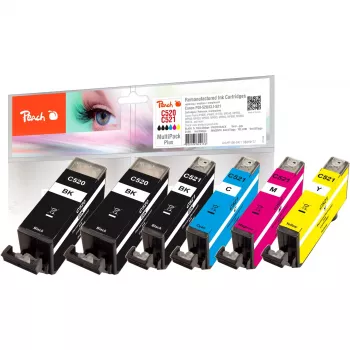 Peach 319177 (PI100-247) Cartucho de tinta 6 uds. Compatible Alto rendimiento (XL) Negro, cian, magenta, amarillo