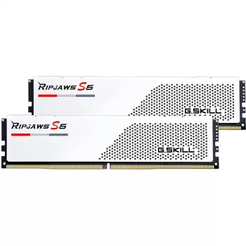 DIMM 64 GB DDR5-5600 (2x 32 GB) Dual-Kit, memoria RAM blanca, F5-5600J3636D32GX2-RS5W, Ripjaws S5, INTEL XMP