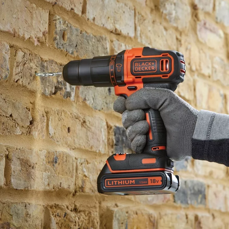 Black & Decker BDCHD18KB-QW Taladro sin llave negro, naranja