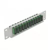 Panel de parcheo de fibra óptica DeLOCK 10 pulgadas 12 puertos SC dúplex verde 1HE gris