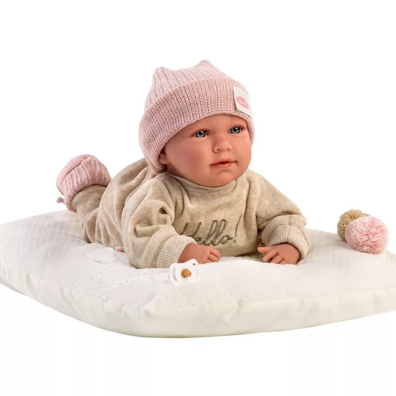 Muñeca bebé Mimi llorando con cojín 42 cm