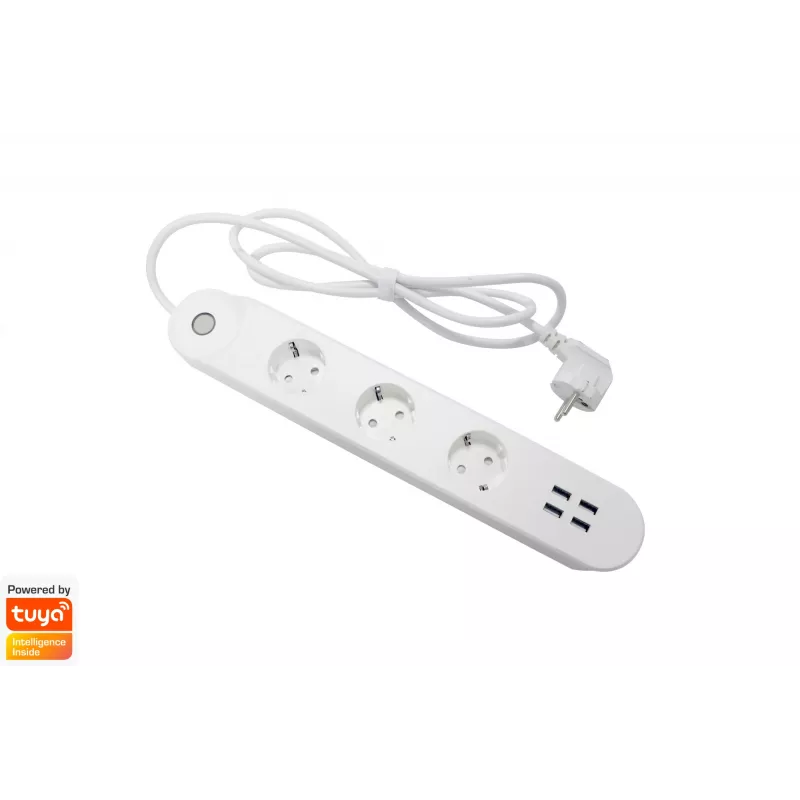 Regleta inteligente Denver SHP-300U 3 tomas AC tipo E 4 blanco