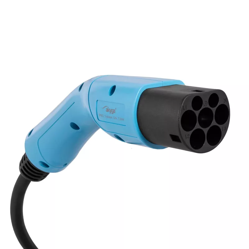 Akyga AK-EC-08 Cable de carga EV Type 2 a Type 1, monofásico, 32 A, 7,2 kW, 6 m