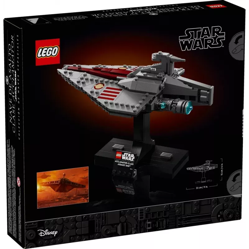 LEGO Star Wars Set nave de asalto clase Acclamator 75404 — Set de construcción, 450 piezas, modelo de exposición 130×150×230 mm