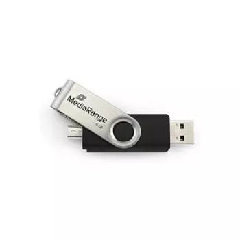 MediaRange MR932 - Unidad flash USB - 32 GB - USB 2.0 / Micro-USB - Negro/Plata (MR932-2)