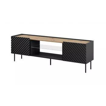 Mueble RTV EF ONDA 180x40x39-58 negro (de pie o montado en pared)