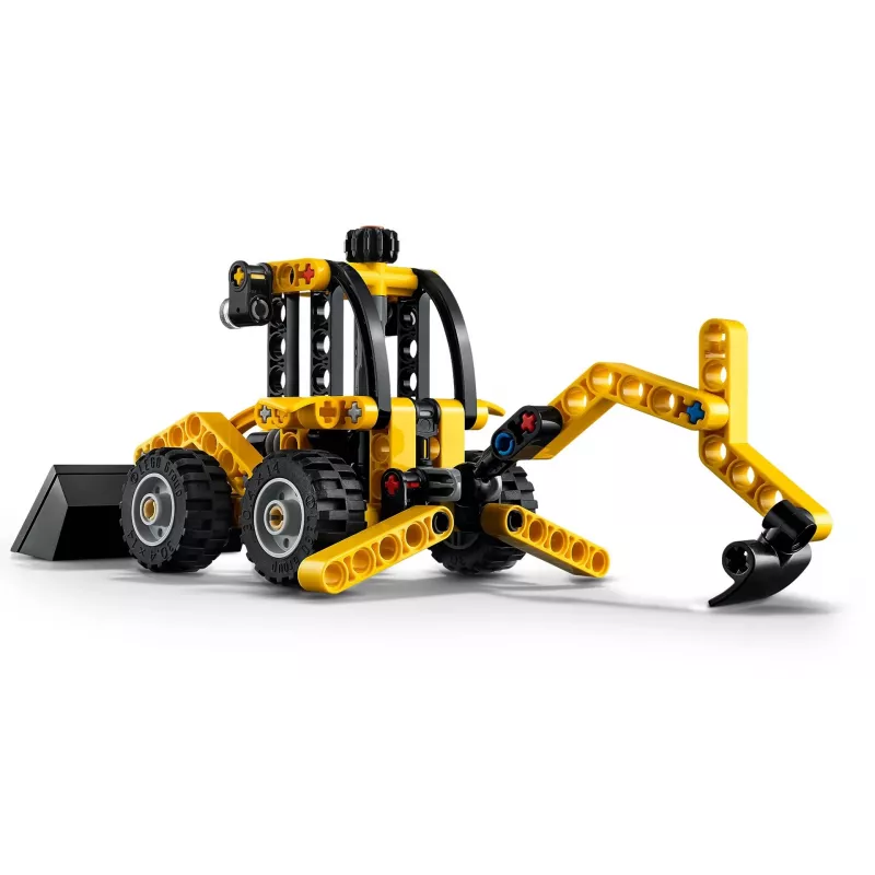 Set de construcción LEGO Technic Backhoe Loader 42197 — dirección articulada, cargador funcional, 104 piezas, edad recomendada 7+
