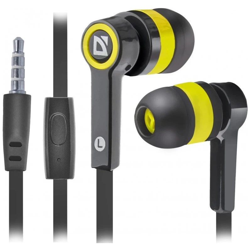 Auriculares Defender Pulse 420 negro-amarillo