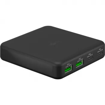 GOOBAY Cargador de sobremesa multipuerto USB-C PD GaN 65 W, negro