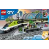 LEGO 60337 City Express Tren de pasajeros Set juguete teledirigido regalo para niños y niñas con faros funcionales 2 vagones y 24 piezas de vía