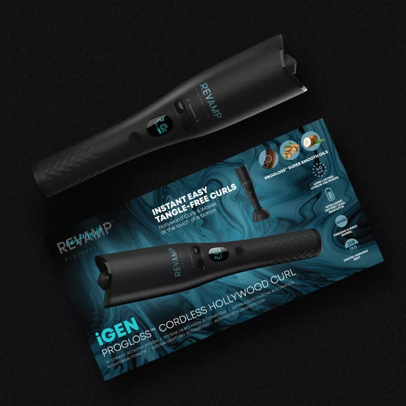 Revamp CL-2750-EU2 iGEN Cordless Progloss Hollywood Curl rizador automático con función giratoria