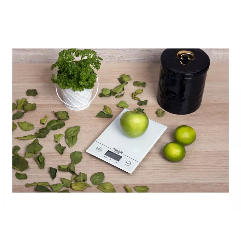 Báscula de cocina Adler AD 3138 w báscula de cocina electrónica blanca encimera cuadrada