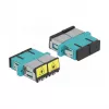 Acoplador de fibra óptica DeLOCK 86895 SC dúplex hembra a hembra multimodo aqua