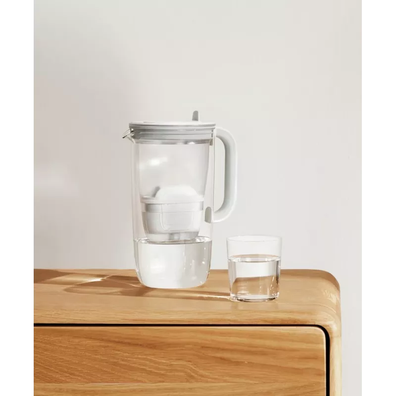 Brita Glass+1 Maxtra Pro Pure Performance jarra filtrante de cristal, 2,5 l totales / 1,5 l filtrados, apta para lavavajillas, gris