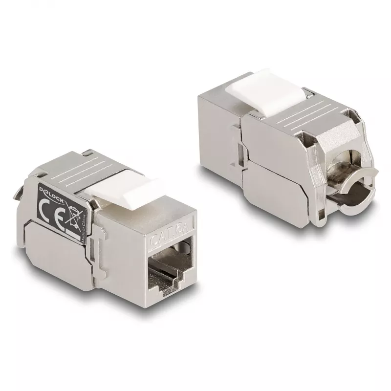 DeLOCK módulo Keystone RJ45 conector hembra a LSA Cat.6A con LED plata-blanco