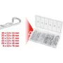 KS Tools surtido de pasadores de aletas elásticos, 1,8x33 - 3,9x75 mm, 150 uds., 970.0060