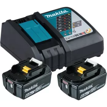 Makita DC18RC - Cargador de batería + batería 2 x - Li-Ion - 6 Ah - 108 Wh - 1 x carga de batería (199480-6)