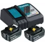 Makita DC18RC - Cargador de batería + batería 2 x - Li-Ion - 6 Ah - 108 Wh - 1 x carga de batería (199480-6)