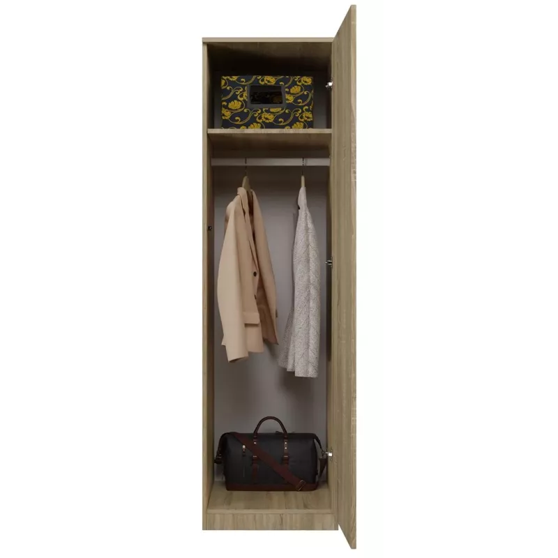 Armario ropero Topeshop SD-50 SON KPL 5 baldas 1 puerta roble