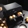 Freidora de aire Petra PT4750BLKVDEEU7, doble cámara, capacidad 3,7 L, negra
