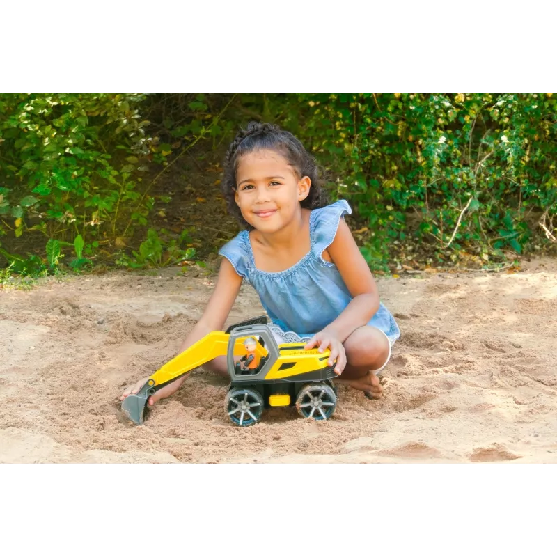 Excavadora de juguete Lena Truxx 2 caja abierta 04511 – vehículo de construcción de plástico, escala pequeña