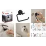 Portarrollos de papel higiénico Tesa Moon Black mate con solución adhesiva