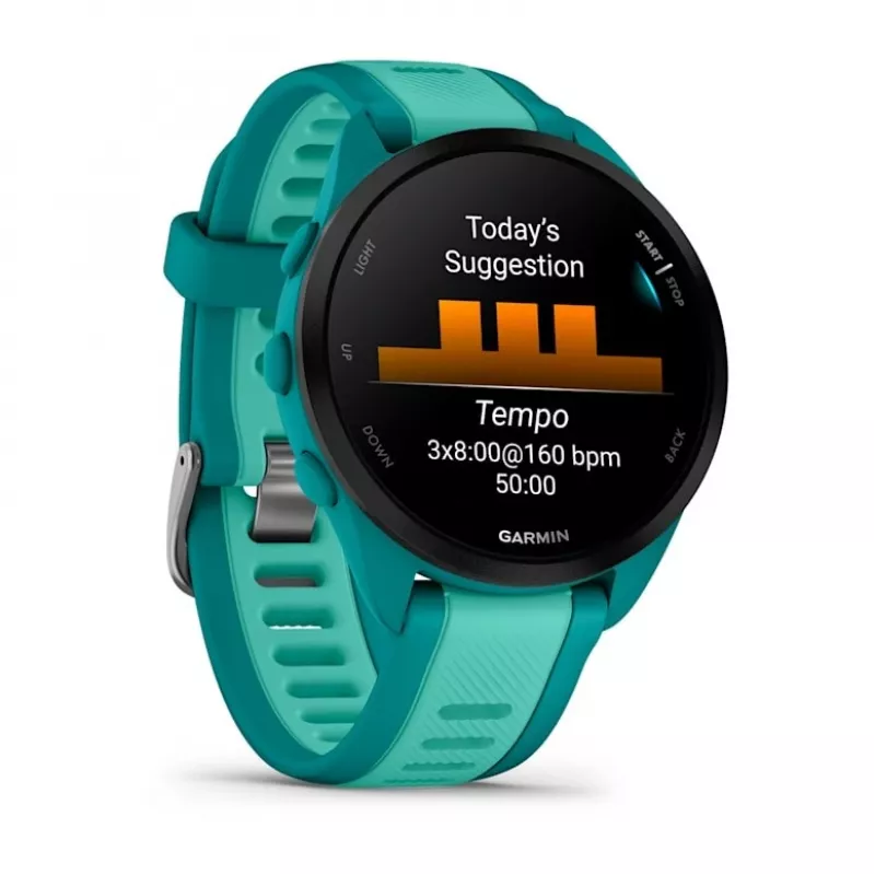 Garmin Forerunner 165 Music reloj inteligente, 43 mm, AMOLED de 1,2 pulgadas, GPS, turquesa